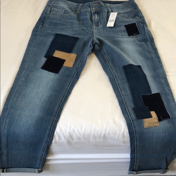 🆕👖 SOHO NY Suede Patchwork Boyfriend Jeans NY&CO - Picture 7 of 13